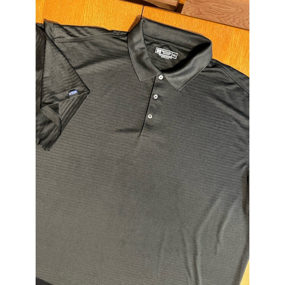Bermuda Sands Polo Shirt Mens 4XL Black‎ Striped Golf Casual Performance EUC
